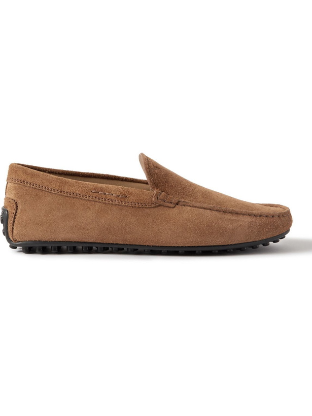 Photo: Tod's - Pantofola City Gommino Suede Driving Shoes - Brown