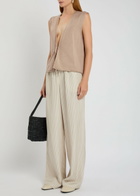 Eileen Fisher Linen and Cotton-blend Knit Vest Natural