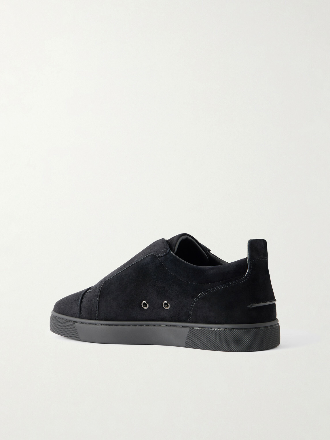 Christian Louboutin - St Louis Suede Slip-On Sneakers - Black
