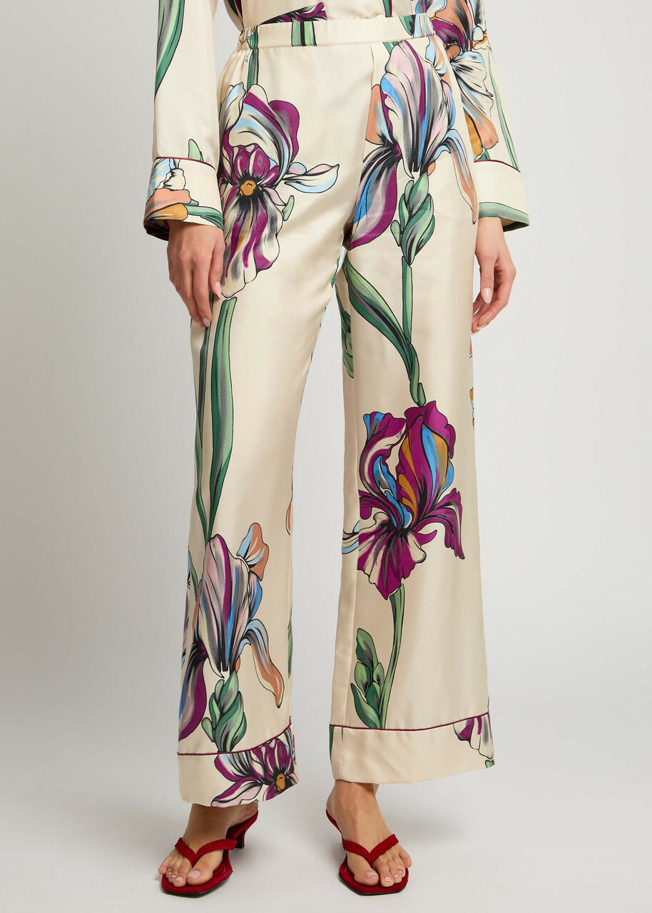 LA Double J Pajama Printed Silk-twill Trousers Multicoloured