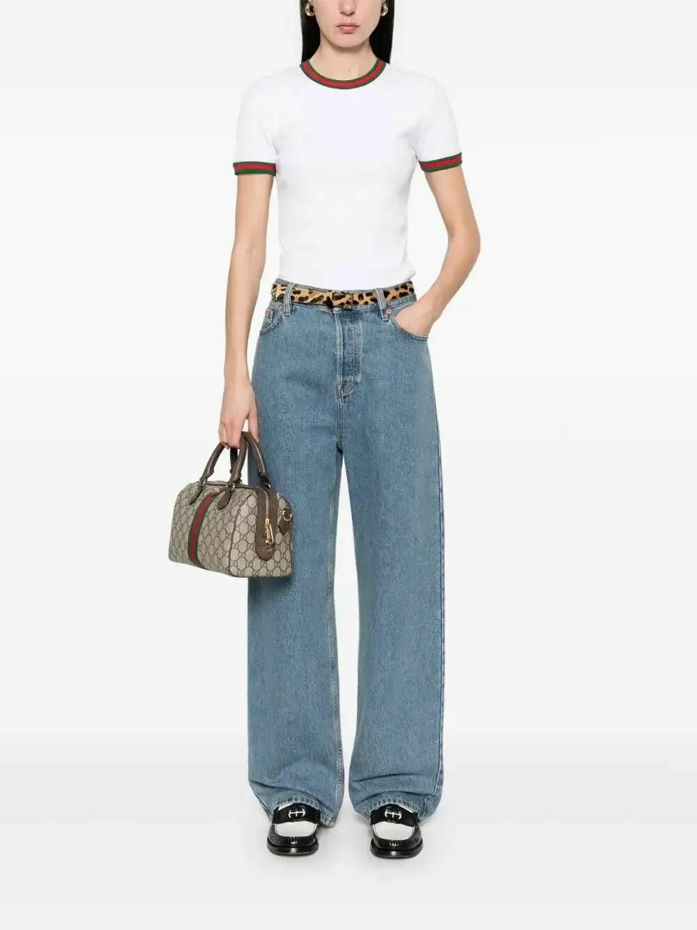 Gucci Web Stripe-Trim T-Shirt Gucci