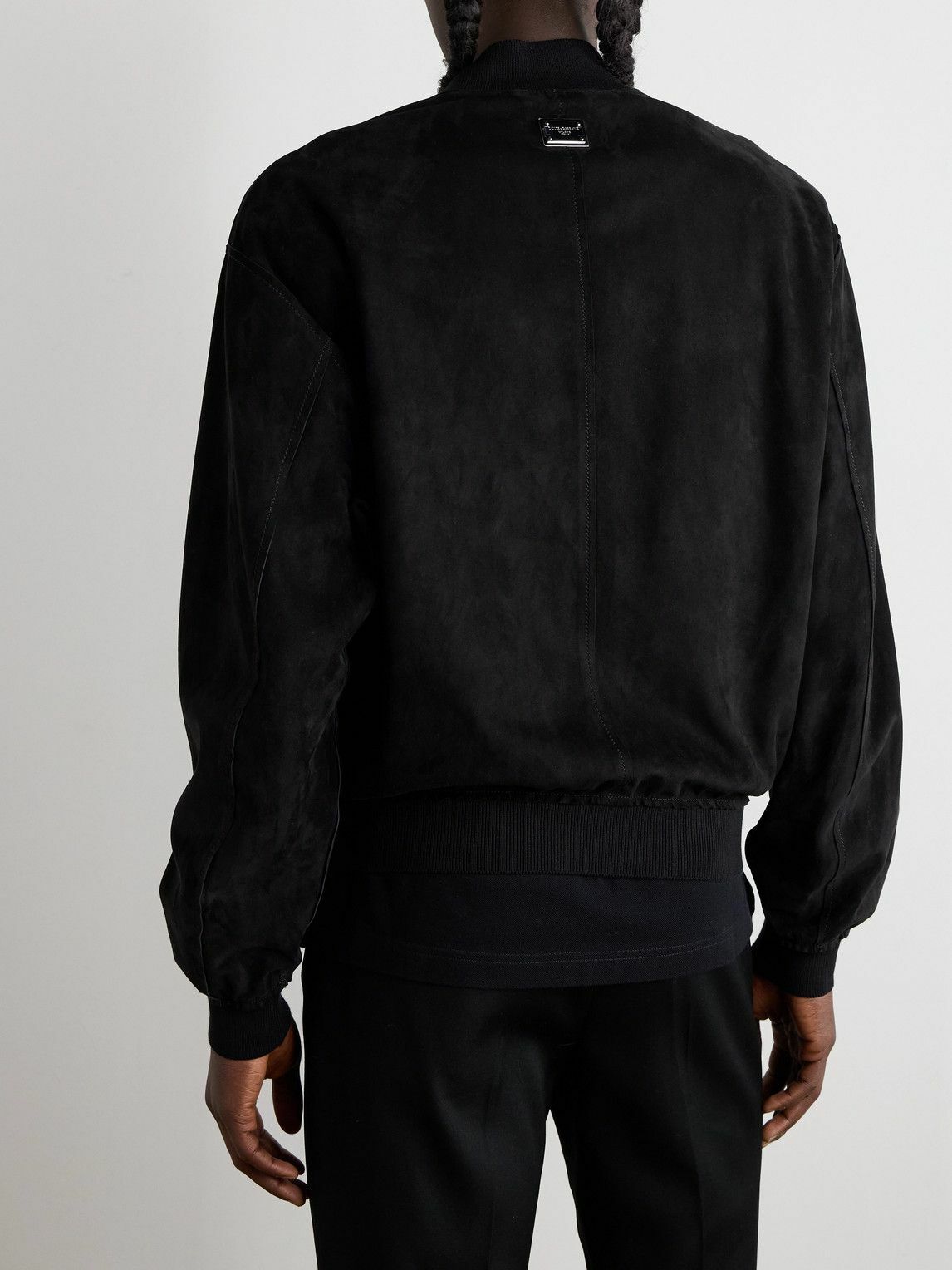 Dolce&Gabbana - Suede Bomber Jacket - Black