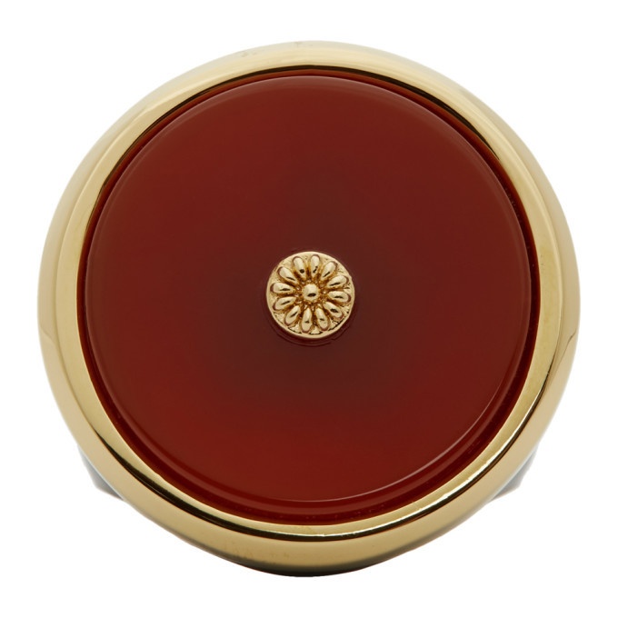 Photo: Lanvin Red and Gold Enamel Agathe Signet Ring