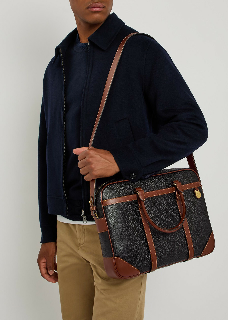Mulberry Heritage Grained Leather Briefcase - Black - One Size