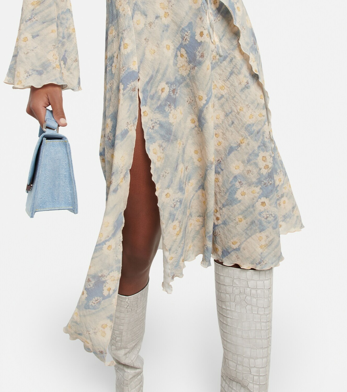 【送料&関税込】Acne Studios All-over Floral Printed Dress ACNE STUDIOS Floral-print jersey midi shirt dress | NET-A-PORTER