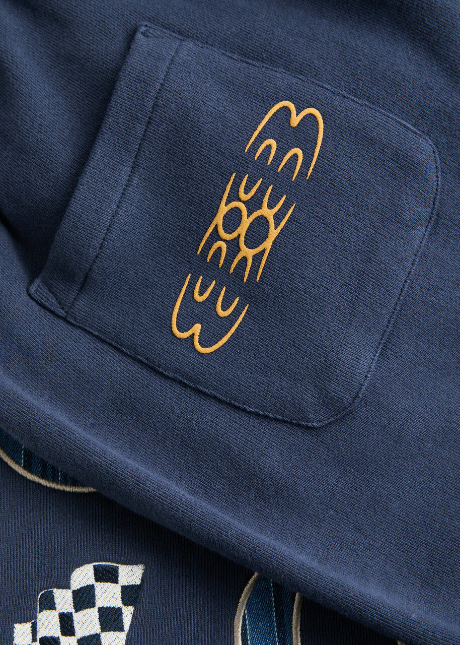 Honor The Gift 1988 Embroidered Cotton Sweatpants Navy