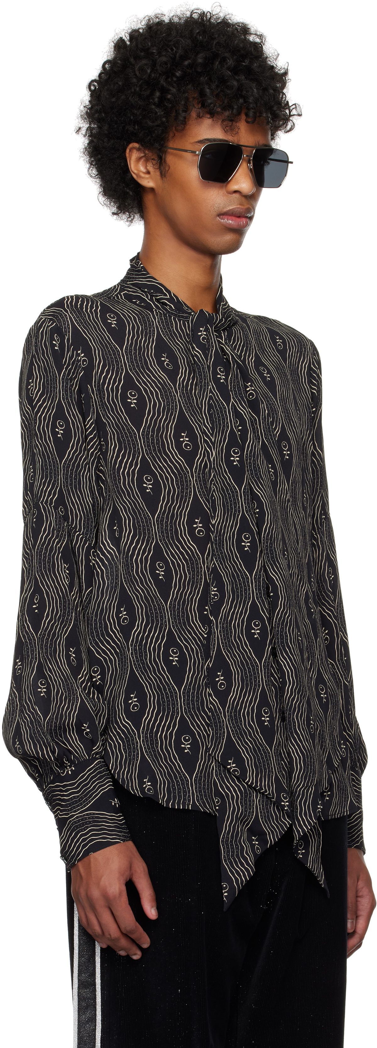 Anna Sui Black Printed Shirt