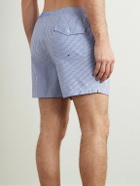 Ralph Lauren Purple label - Amalfi Straight-Leg Mid-Length Striped Seersucker Swim Shorts - Blue