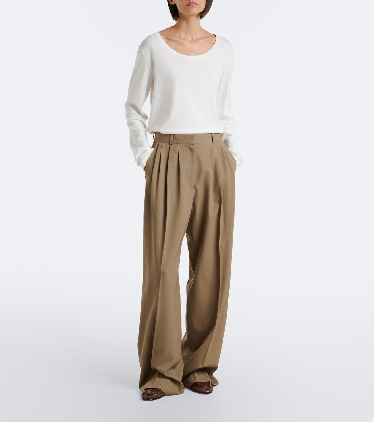 The Row Soft ruched leather loafers