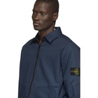 Stone Island Blue Zip-Up Overshirt Jacket