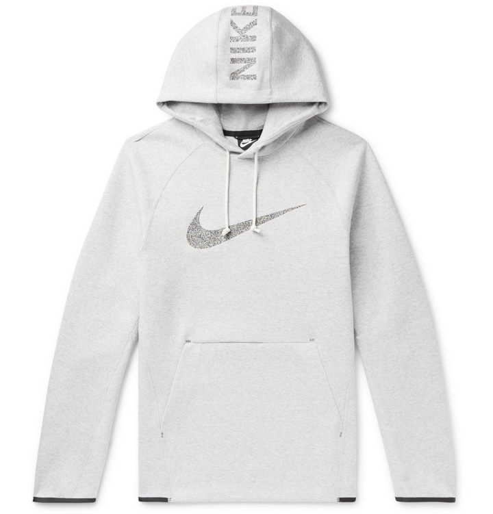 Photo: Nike - Sportswear Nike 50 Logo-Print Organic Cotton-Blend Jersey Sweatshirt - Gray