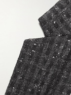 SAINT LAURENT - Slim-Fit Checked Virgin Wool-Blend Tweed Blazer - Gray