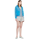 GANNI Gray & Blue Stripe Long-Sleeve T-shirt