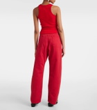 Magda Butrym Gathered cotton-blend tank top