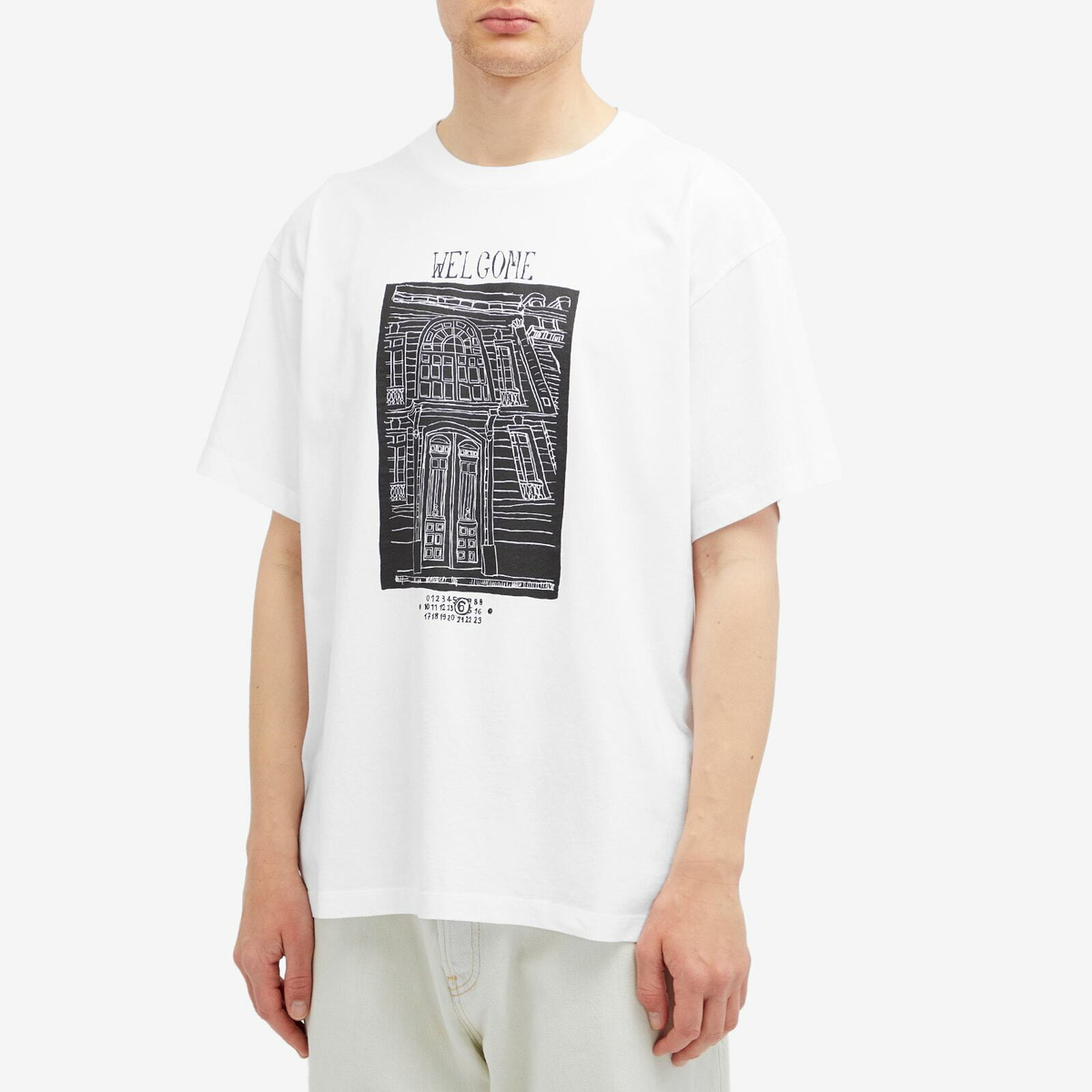 Tシャツ・カットソー MM6 MAISON MARGIELA Men T-shirt White SH0GC0033S24312 101 MM6 Maison Margiela Men's Number Label T-Shirt in White MM6