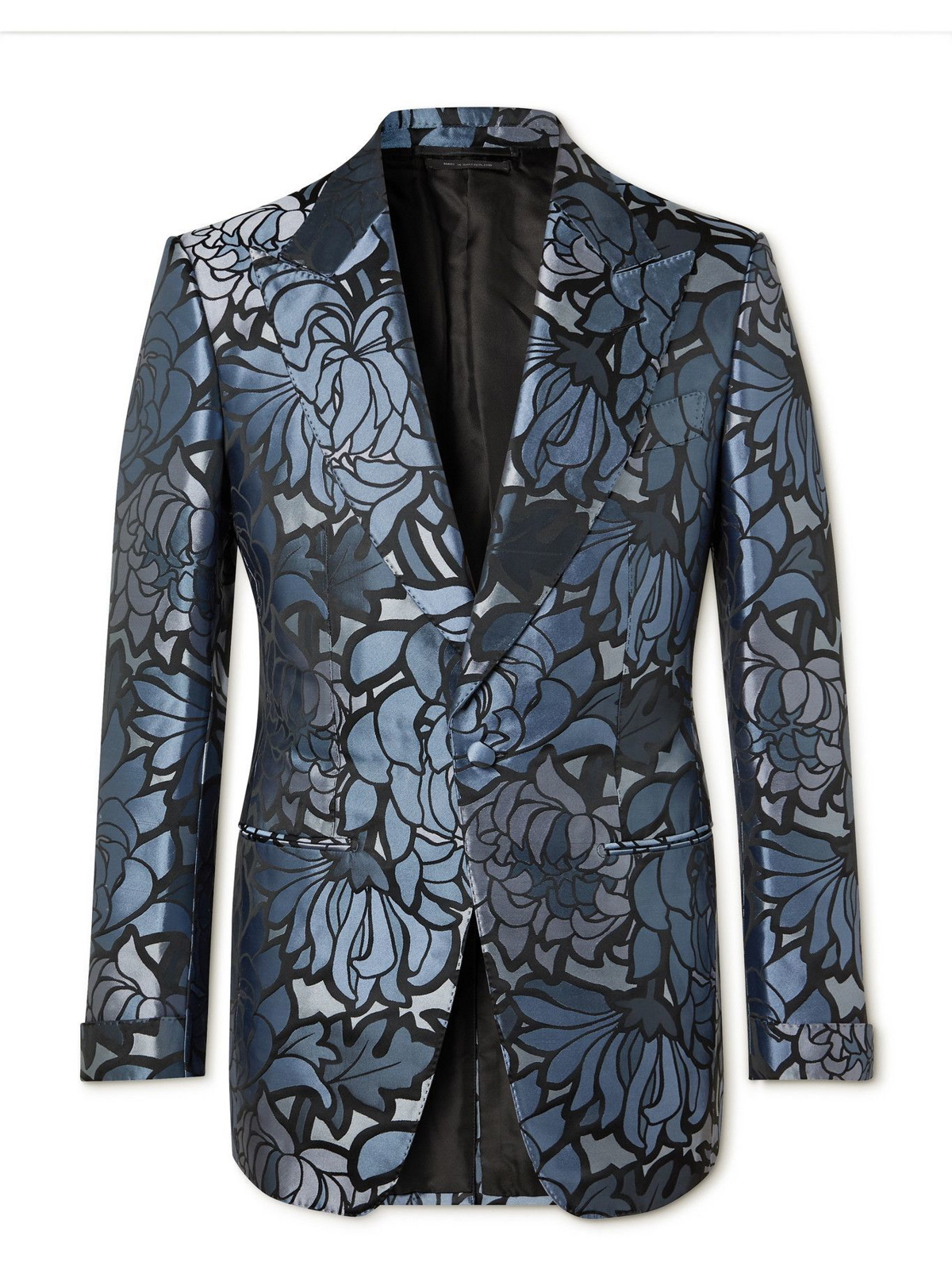 TOM FORD - Atticus Slim-Fit Silk-Blend Jacquard Tuxedo Jacket - Blue ...
