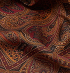 Kingsman - Paisley-Print Silk-Twill Pocket Square - Brown