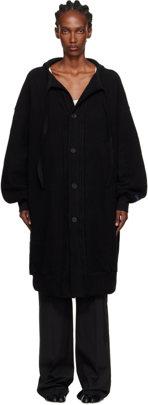 Photo: YOHJI YAMAMOTO Black Jersey Twill Button D Cardigan
