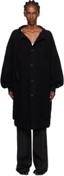 YOHJI YAMAMOTO Black Jersey Twill Button D Cardigan