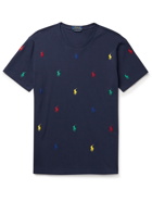 POLO RALPH LAUREN - Logo-Embroidered Cotton-Piqué T-Shirt - Blue