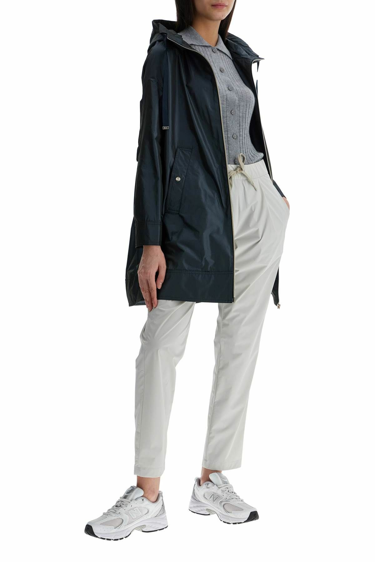 HERNO beige high-waisted slim fit ankle pants Beige