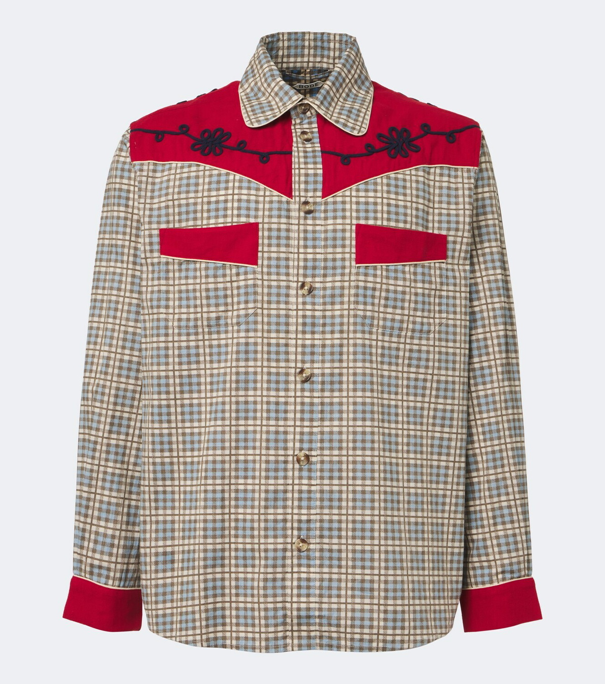Bode River City checked cotton poplin Western shirt