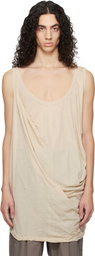 Rick Owens Beige Temple Pony Tank Top