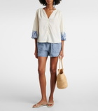 Velvet Blake embroidered cotton blouse