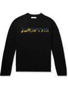 JW Anderson - Run Hany Metallic Logo-intarsia Wool-Blend Sweater - Black
