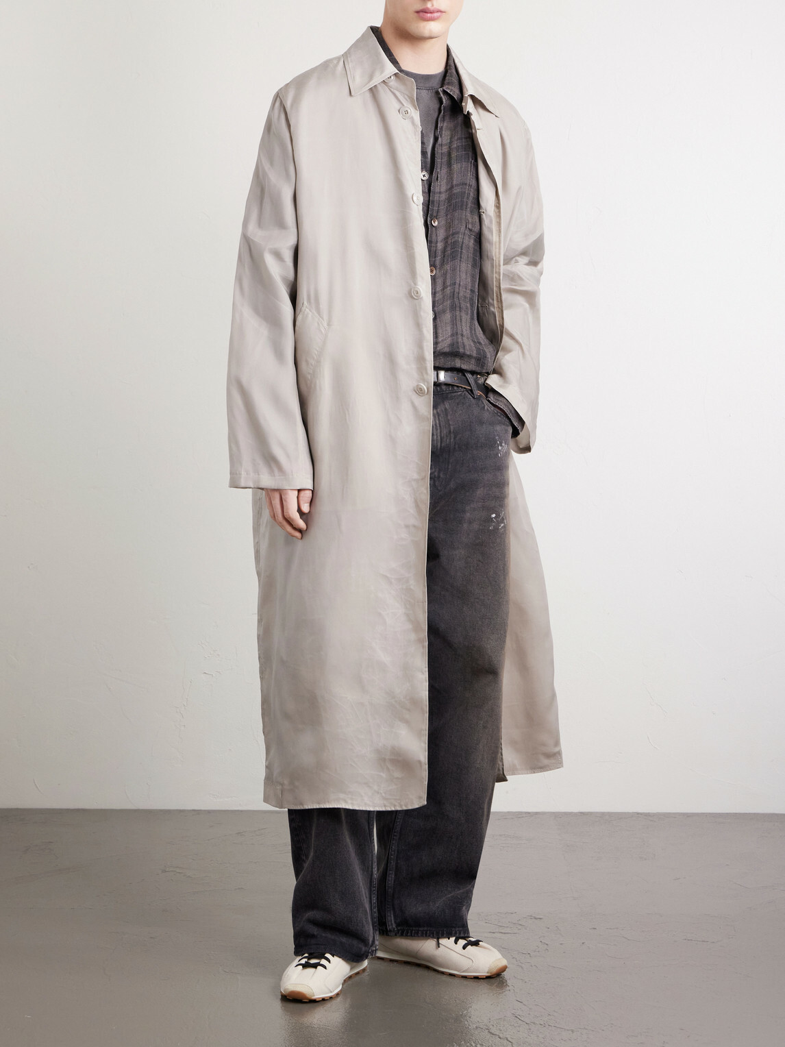 Our Legacy - Cloak Waxed-Twill Trench Coat - Gray