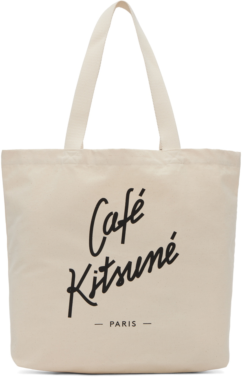 Maison Kitsuné Off-White Logo Tote Bag Maison Kitsune