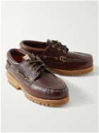 Visvim - Wallace Deck-Folk Leather Boat Shoes - Brown
