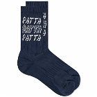 Patta Men's Shaky Sports Sock in Evening Blue