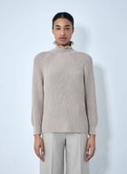 Max Mara Ribbed Knit High Neck Sweater