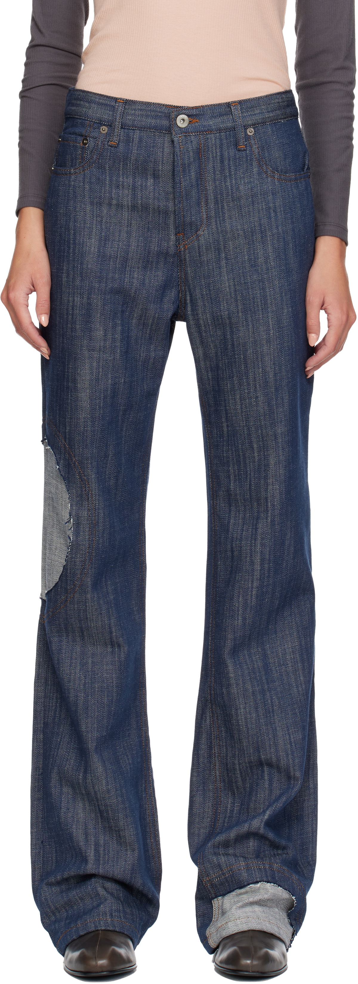 Edward Cuming Indigo Circle Window Jeans