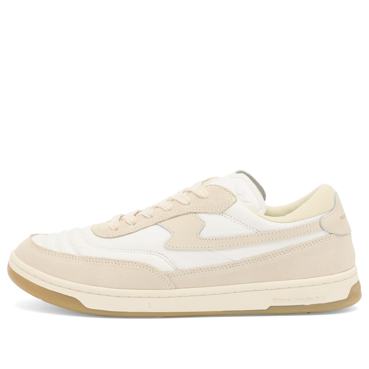 Stepney Workers Club Men's Casson S-Strike Leather Suede Sneaker in White