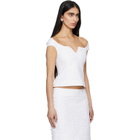 SHUSHU/TONG White Cut-Out U-Neck Crop Top