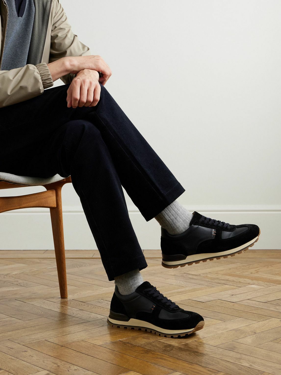 Mr P. - Carlos Suede and Leather Sneakers - Black