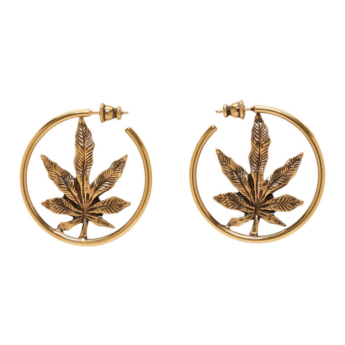 Stella McCartney Gold Leaf Loop Earrings Stella McCartney