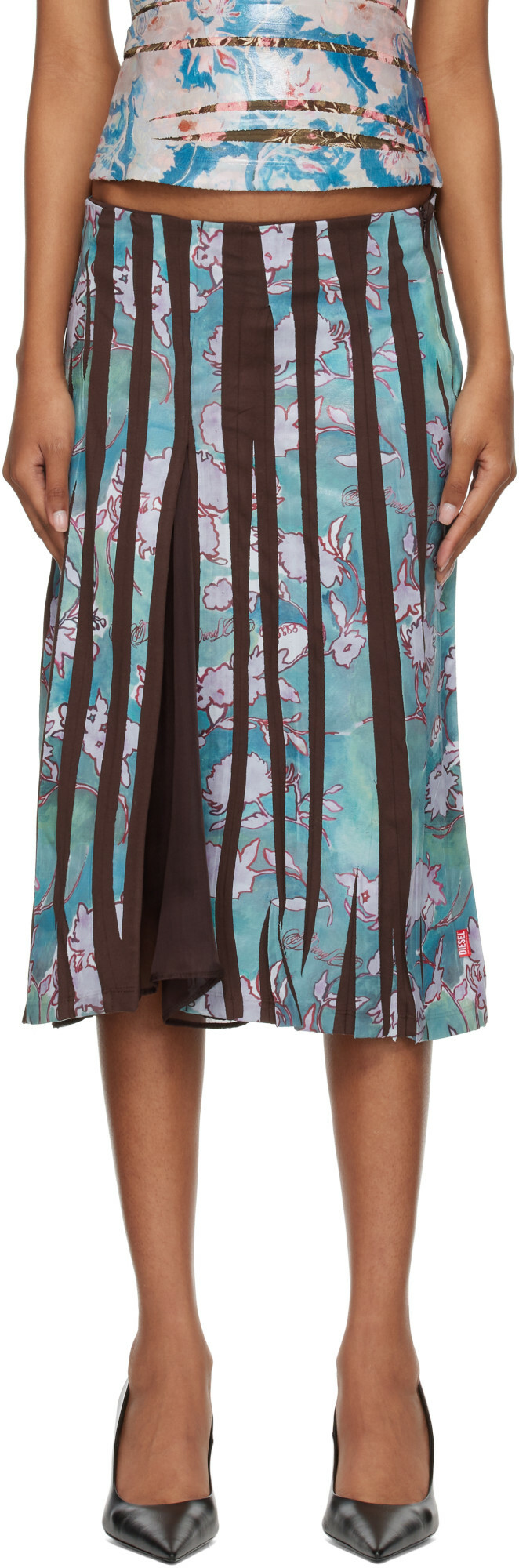 Diesel Khaki O-Crep Maxi Skirt Diesel
