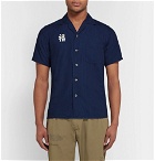 Blue Blue Japan - Camp-Collar Indigo-Dyed Printed Cotton Shirt - Men - Indigo