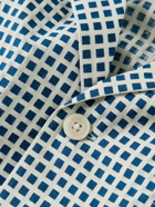 BODE - Hyannis Camp-Collar Checked Cotton-Voile Shirt - Blue