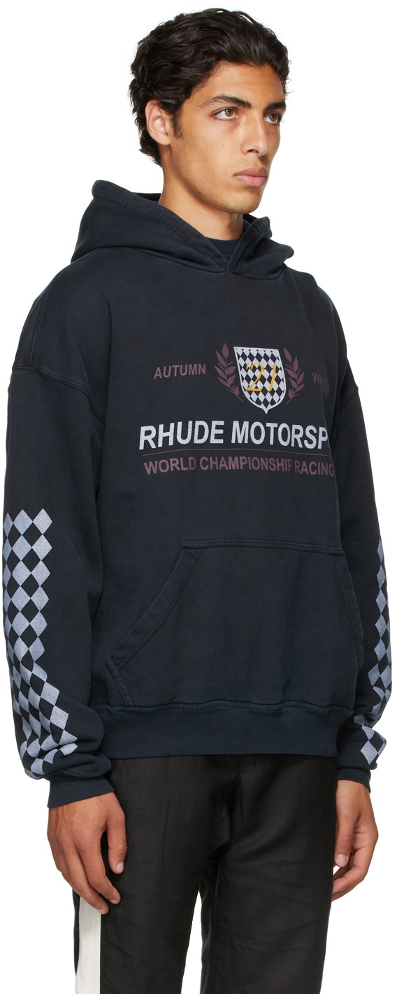 Rhude Black Motor Crest Hoodie Rhude