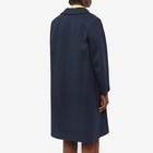 Maison Margiela Men's Wool Overcoat in Dark Navy