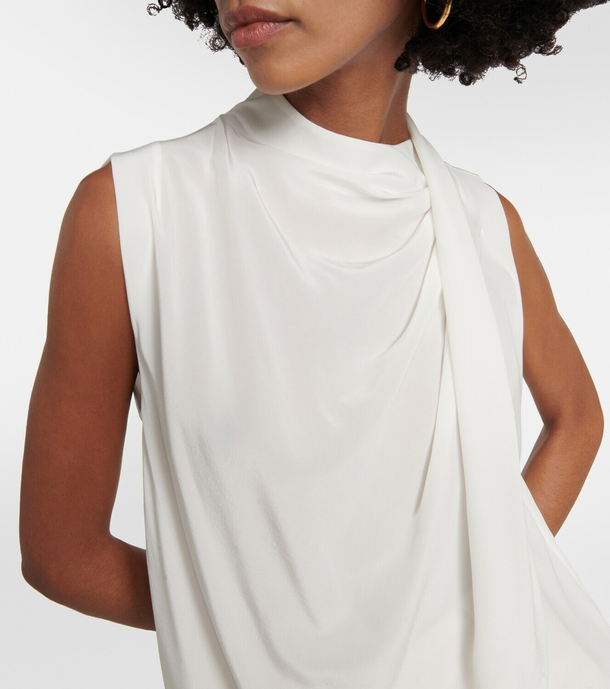 Brunello Cucinelli High-neck silk top