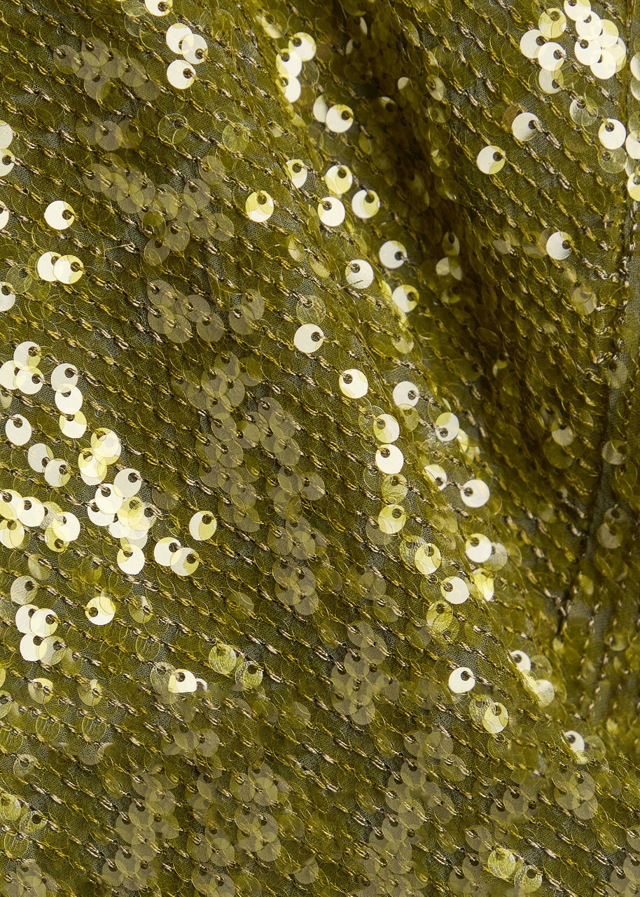 Galvan Moonlight Valletta Sequin-embellished Chiffon Gown Green
