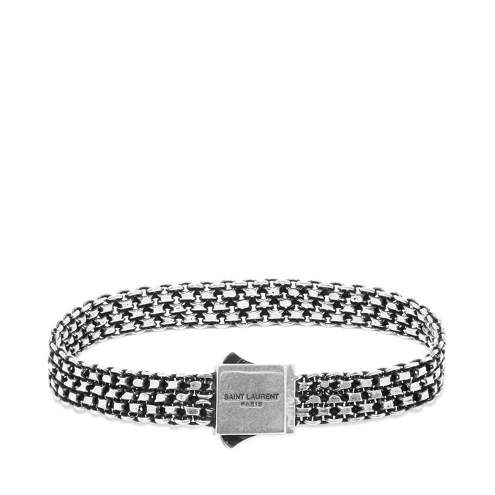 Photo: Saint Laurent Woven Metal Bracelet