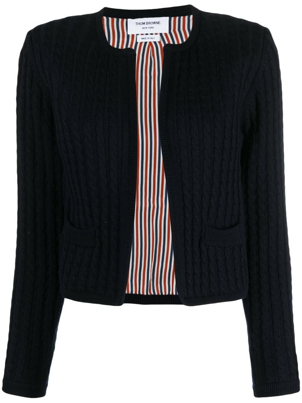 Thom Browne Thom Browne Navy blue wool cardigan main image 1