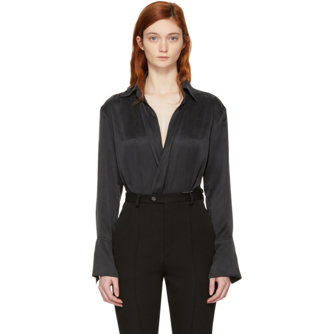 Kiki de Montparnasse Black Silk Wrap Bodysuit Kiki de Montparnasse