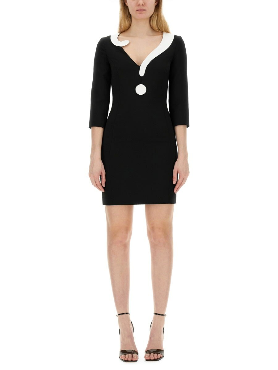 【送料&関税込】Moschino Crepe House Symbols Dress !? Moschino Crepe House Symbols Dress !? Moschino